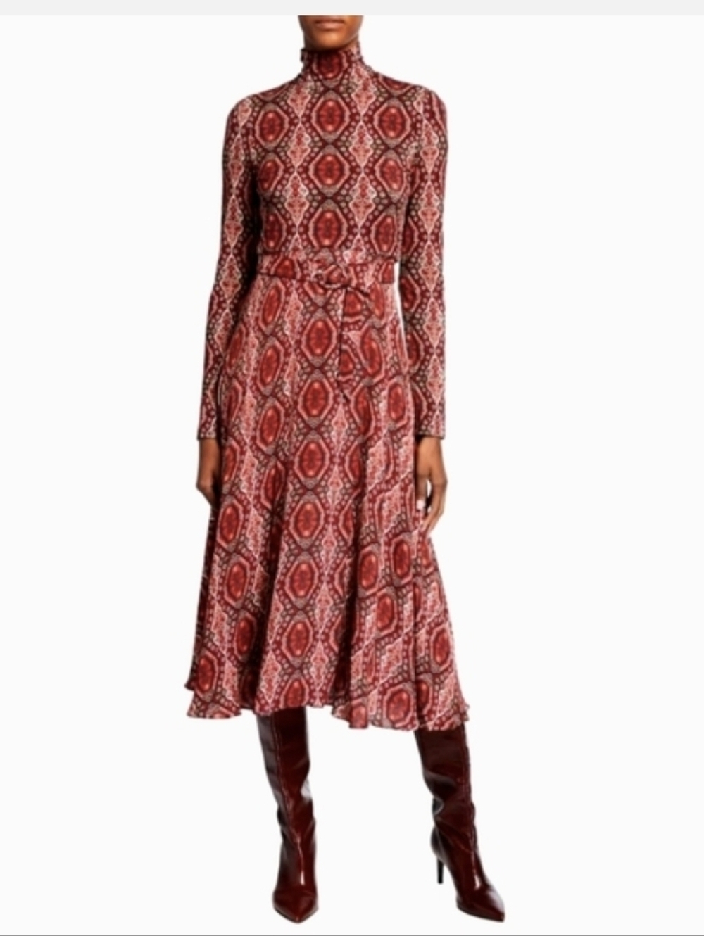 Alice + Olivia Long-Sleeve Midi Dress Size 4 In Excellent Condition